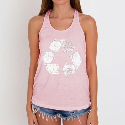 Recycle Vintage Recycling Gift Earth Day Women Women's Knotted Racerback Tank