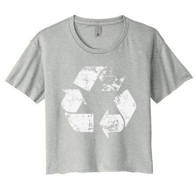 Recycle Vintage Recycling Gift Earth Day Women Women's Crop Top Tee