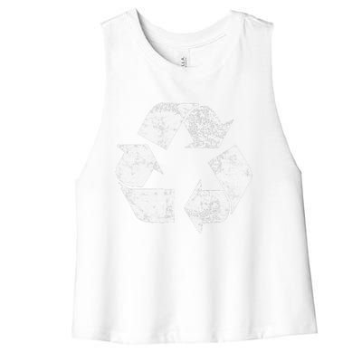 Recycle Vintage Recycling Gift Earth Day Women Women's Racerback Cropped Tank