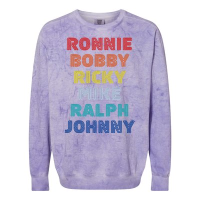 Retro Vintage Ronnie Bobby Ricky Mike Ralph And Johnny Colorblast Crewneck Sweatshirt