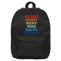 Retro Vintage Ronnie Bobby Ricky Mike Ralph And Johnny 16 in Basic Backpack