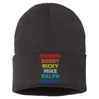 Retro Vintage Ronnie Bobby Ricky Mike Ralph And Johnny Sustainable Knit Beanie