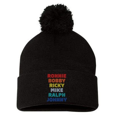 Retro Vintage Ronnie Bobby Ricky Mike Ralph And Johnny Pom Pom 12in Knit Beanie