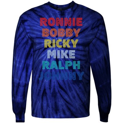 Retro Vintage Ronnie Bobby Ricky Mike Ralph And Johnny Tie-Dye Long Sleeve Shirt