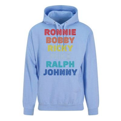 Retro Vintage Ronnie Bobby Ricky Mike Ralph And Johnny Unisex Surf Hoodie