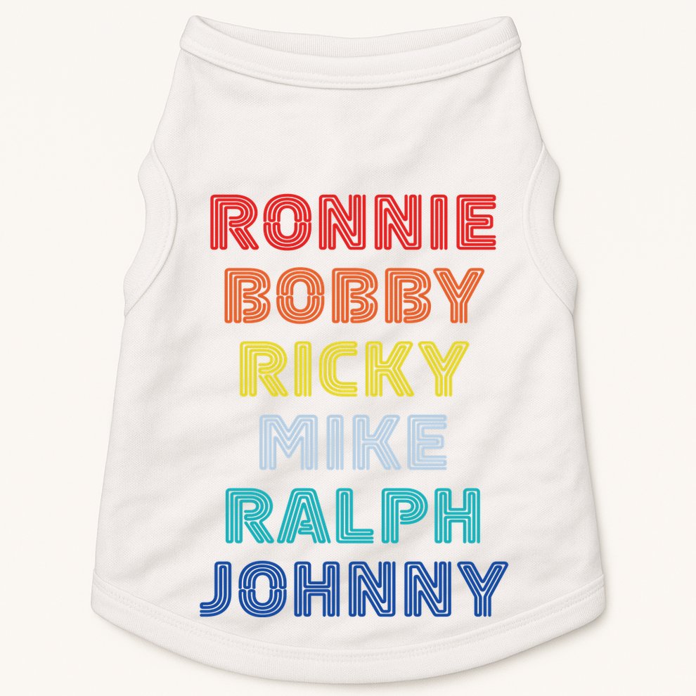 Retro Vintage Ronnie Bobby Ricky Mike Ralph And Johnny Doggie Tank