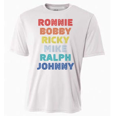 Retro Vintage Ronnie Bobby Ricky Mike Ralph And Johnny Cooling Performance Crew T-Shirt