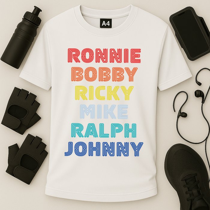 Retro Vintage Ronnie Bobby Ricky Mike Ralph And Johnny Performance Shirt