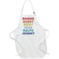 Retro Vintage Ronnie Bobby Ricky Mike Ralph And Johnny Full-Length Apron With Pockets