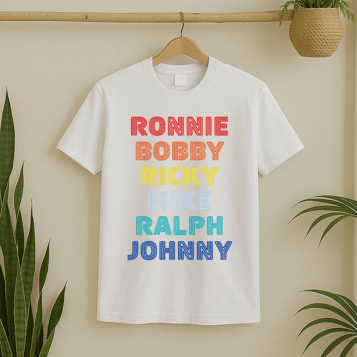 Retro Vintage Ronnie Bobby Ricky Mike Ralph And Johnny T-Shirt
