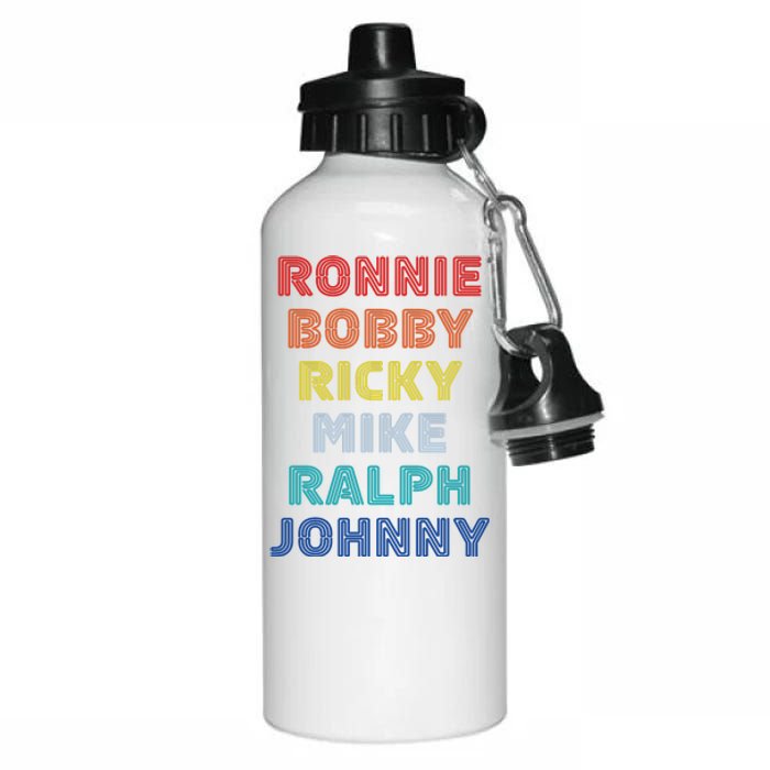 Retro Vintage Ronnie Bobby Ricky Mike Ralph And Johnny Aluminum Water Bottle