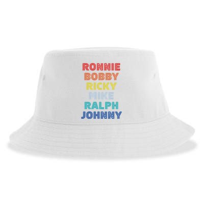 Retro Vintage Ronnie Bobby Ricky Mike Ralph And Johnny Sustainable Bucket Hat