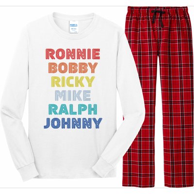 Retro Vintage Ronnie Bobby Ricky Mike Ralph And Johnny Long Sleeve Pajama Set