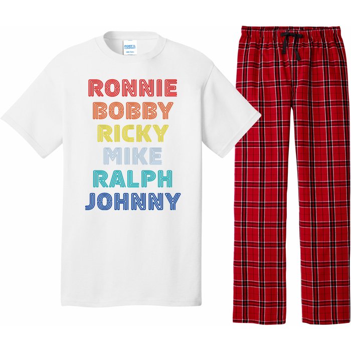 Retro Vintage Ronnie Bobby Ricky Mike Ralph And Johnny Pajama Set