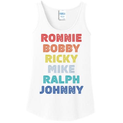 Retro Vintage Ronnie Bobby Ricky Mike Ralph And Johnny Ladies Essential Tank