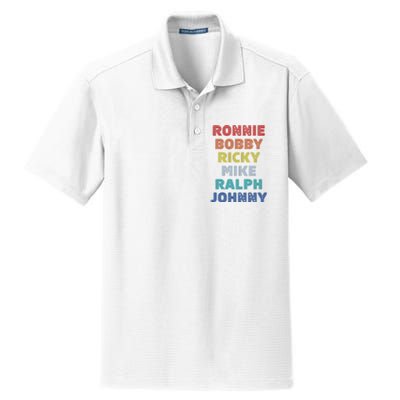 Retro Vintage Ronnie Bobby Ricky Mike Ralph And Johnny Dry Zone Grid Polo