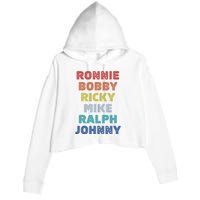 Retro Vintage Ronnie Bobby Ricky Mike Ralph And Johnny Crop Fleece Hoodie