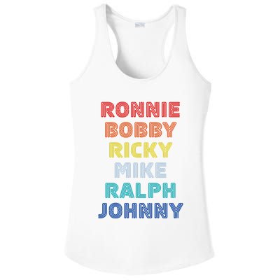 Retro Vintage Ronnie Bobby Ricky Mike Ralph And Johnny Ladies PosiCharge Competitor Racerback Tank