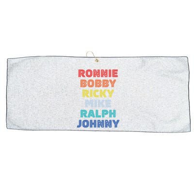 Retro Vintage Ronnie Bobby Ricky Mike Ralph And Johnny Large Microfiber Waffle Golf Towel