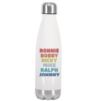 Retro Vintage Ronnie Bobby Ricky Mike Ralph And Johnny Stainless Steel Insulated Water Bottle