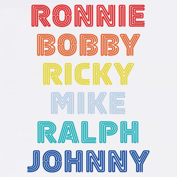 Retro Vintage Ronnie Bobby Ricky Mike Ralph And Johnny Baby Bodysuit