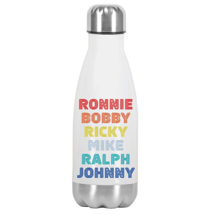 Retro Vintage Ronnie Bobby Ricky Mike Ralph And Johnny Stainless Steel Insulated Water Bottle