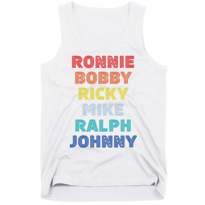 Retro Vintage Ronnie Bobby Ricky Mike Ralph And Johnny Tank Top