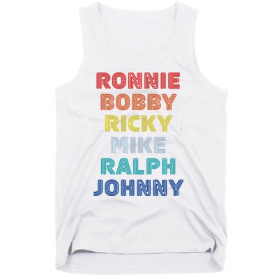 Retro Vintage Ronnie Bobby Ricky Mike Ralph And Johnny Tank Top