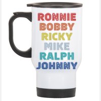 Retro Vintage Ronnie Bobby Ricky Mike Ralph And Johnny Stainless Steel Travel Mug