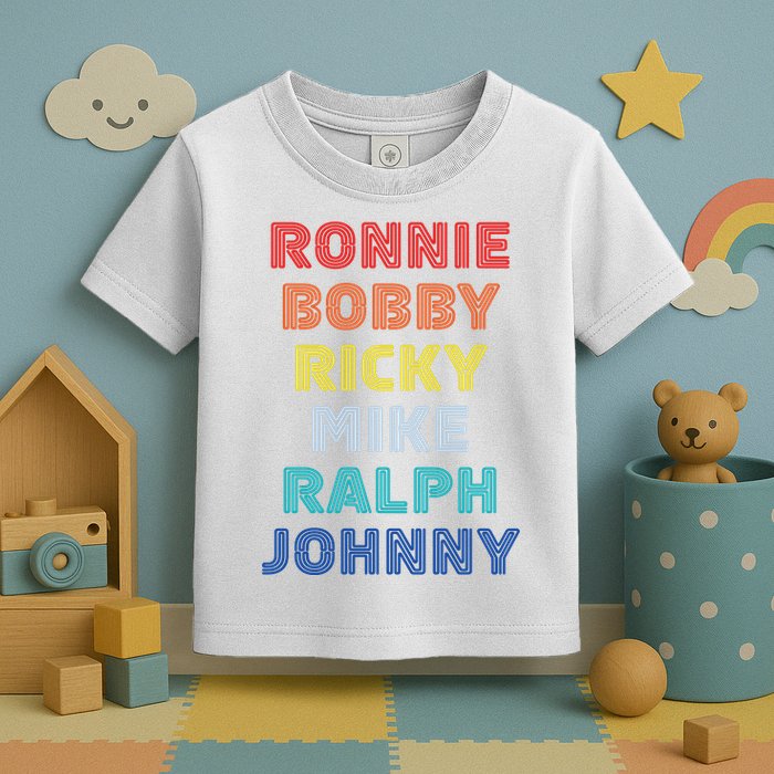 Retro Vintage Ronnie Bobby Ricky Mike Ralph And Johnny Toddler T-Shirt