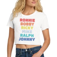 Retro Vintage Ronnie Bobby Ricky Mike Ralph And Johnny Crop Top