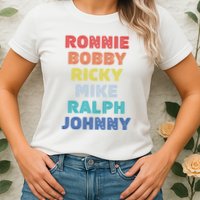 Retro Vintage Ronnie Bobby Ricky Mike Ralph And Johnny Womens T-Shirt
