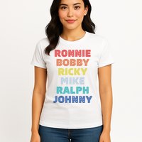 Retro Vintage Ronnie Bobby Ricky Mike Ralph And Johnny Womens T-Shirt