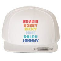 Retro Vintage Ronnie Bobby Ricky Mike Ralph And Johnny Wool Snapback Cap