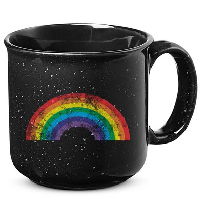 Rainbow Vintage Retro 70s 80s Style Gift Gift 15oz Campfire Ceramic Mug