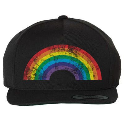 Rainbow Vintage Retro 70s 80s Style Gift Gift Wool Snapback Cap