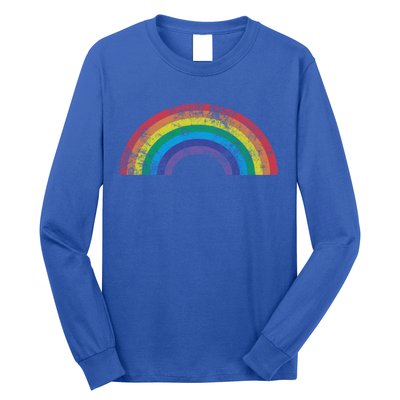 Rainbow Vintage Retro 70s 80s Style Gift Gift Long Sleeve Shirt