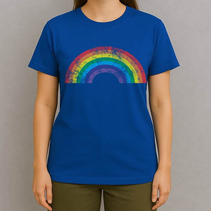 Rainbow Vintage Retro 70s 80s Style Gift Gift T-Shirt