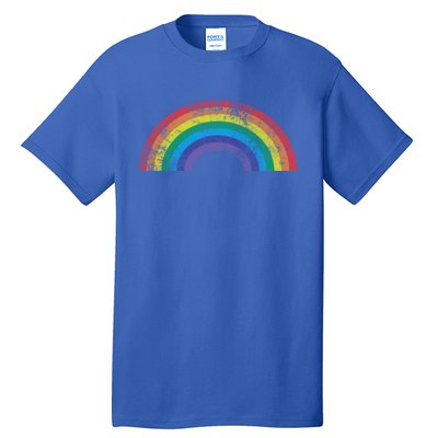 Rainbow Vintage Retro 70s 80s Style Gift Gift Tall T-Shirt