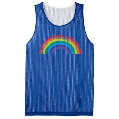 Rainbow Vintage Retro 70s 80s Style Gift Gift Mesh Reversible Basketball Jersey Tank