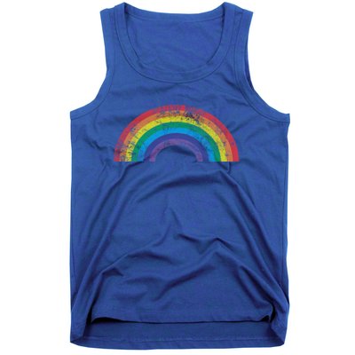 Rainbow Vintage Retro 70s 80s Style Gift Gift Tank Top