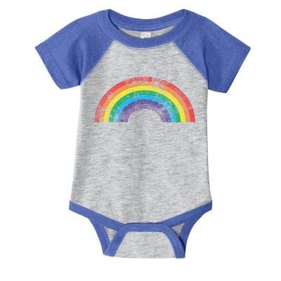 Rainbow Vintage Retro 70s 80s Style Gift Gift Infant Baby Jersey Bodysuit