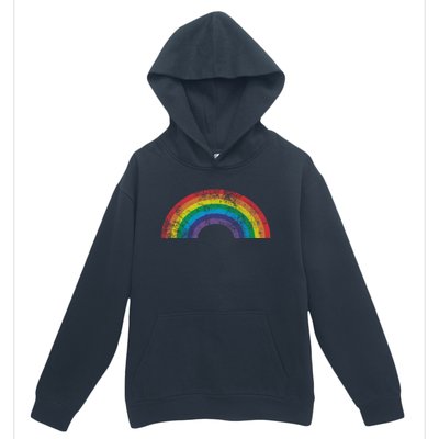 Rainbow Vintage Retro 70s 80s Style Gift Gift Urban Pullover Hoodie