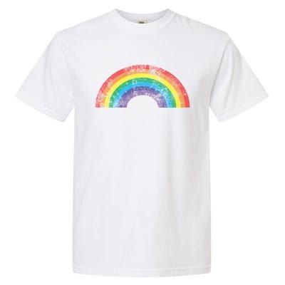 Rainbow Vintage Retro 70s 80s Style Gift Gift Garment-Dyed Heavyweight T-Shirt