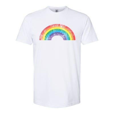 Rainbow Vintage Retro 70s 80s Style Gift Gift Softstyle® CVC T-Shirt