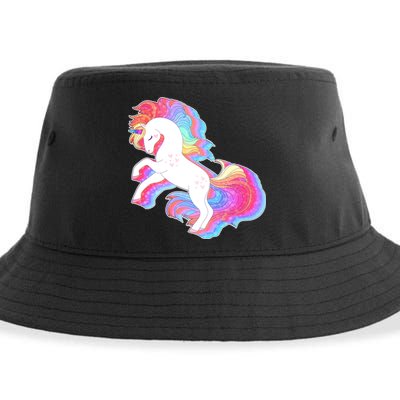 Retro Vintage Rainbow Unicorn Sustainable Bucket Hat