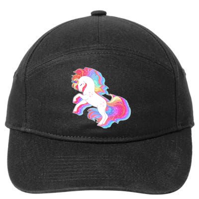 Retro Vintage Rainbow Unicorn 7-Panel Snapback Hat