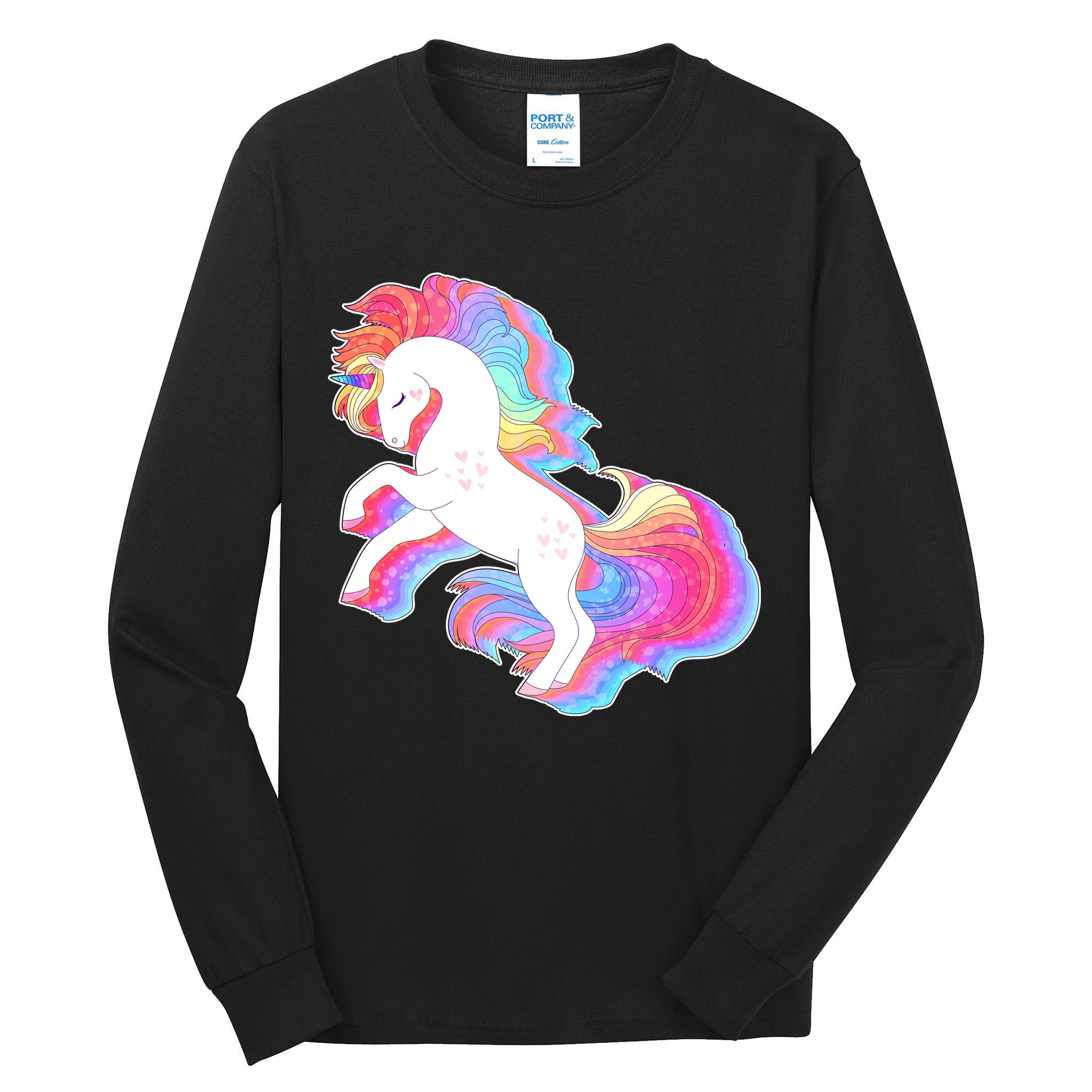 Retro Vintage Rainbow Unicorn Tall Long Sleeve T-Shirt