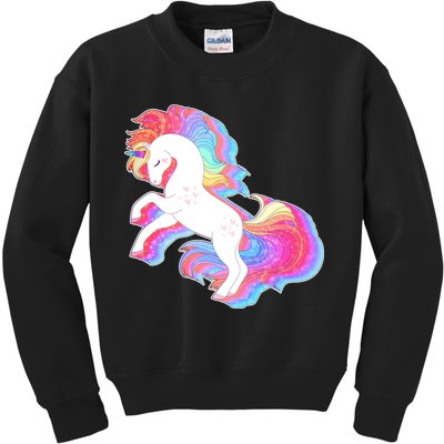 Retro Vintage Rainbow Unicorn Kids Sweatshirt