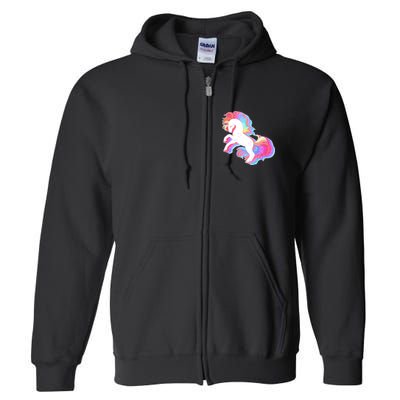 Retro Vintage Rainbow Unicorn Full Zip Hoodie